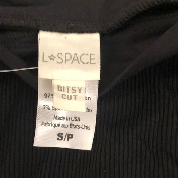 L*SPACE BLACK PORTIA HIGH WAIST BITSY CUT BIKINI. - Picture 7 of 8